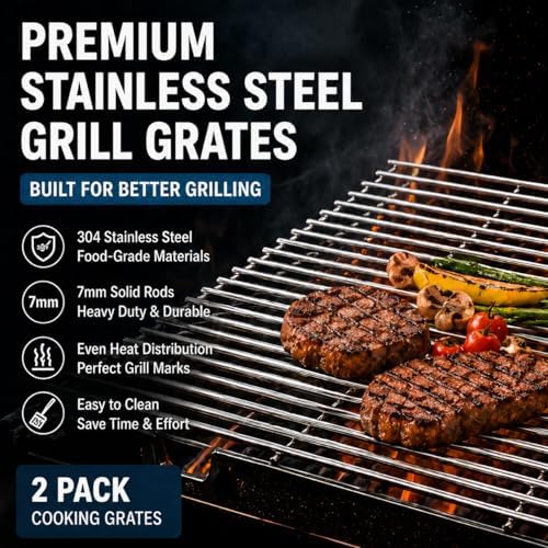 Uniflasy 304 Stainless Steel Grill Grates for Weber Genesis II 300, 18.75" - Image 4