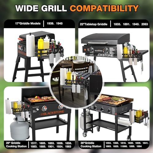 Griddle Caddy for Blackstone Griddles Accessories, Space Saving Grill Accessories Storage Caddy, BBQ Accessories Holder for Blackstone 28”-36” Grill with a Magnetic Tool Holder Paper Towel Holder - Image 6