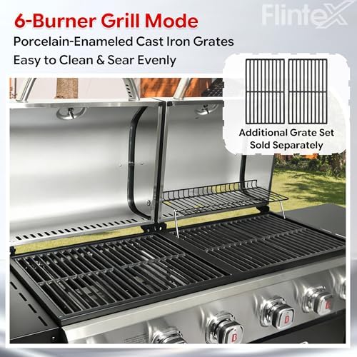 Flintex Grill Griddle Combo,6-Burner Propane Gas Combo Grill,575 sq.in. - Image 3