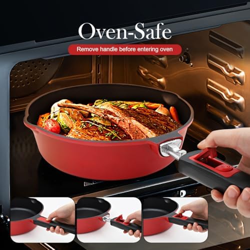 8 Inch Small Frying Pan Skillet with Lid, Nonstick Mini Saute Pan - Image 3