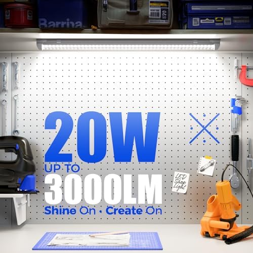 Barrina T8 LED Shop Lights 2FT, 20W 3000LM 5000K, 2 Pack, High Output Tube - Image 2
