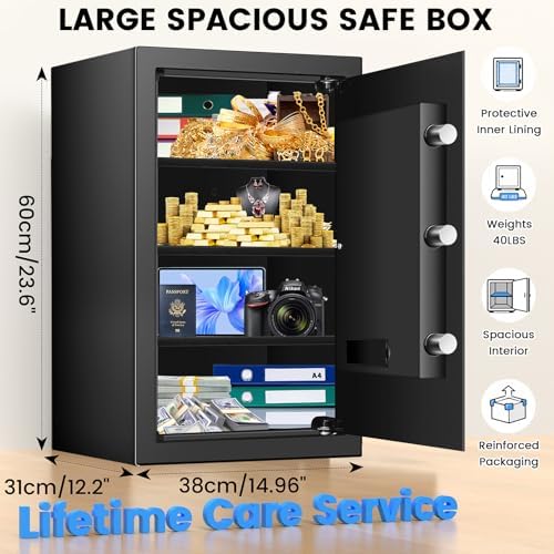 23.6" Tall Large Home Safe, 4.6 Cuft Safe Box with Fireproof Waterproof Bag - Image 2