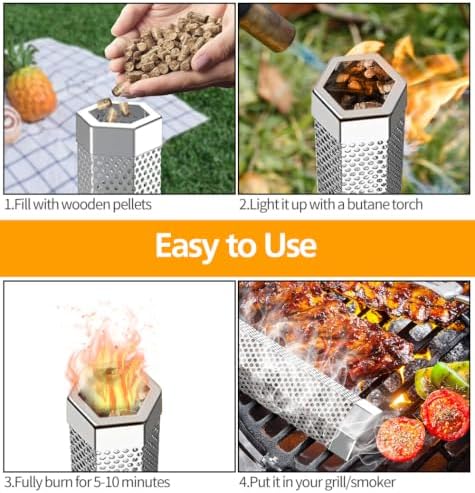 12in Pellet Smoker Tube, Stainless Steel, for All Grill Hot/Cold Smoking - Image 5