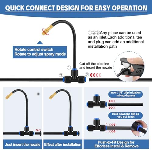 Kalolary 100FT Misting Cooling System with 360°Adjustable Nozzles - Image 3