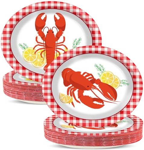 50 PCS Crawfish boil Oval Paper Plates Large 11” Disposable Crawfish Tray Party Decorations Barbecue Supplies Favor for Crawfish Platter BBQ Gathering Picnic Cookout Carnival Party Tableware Set by Qyeahkj