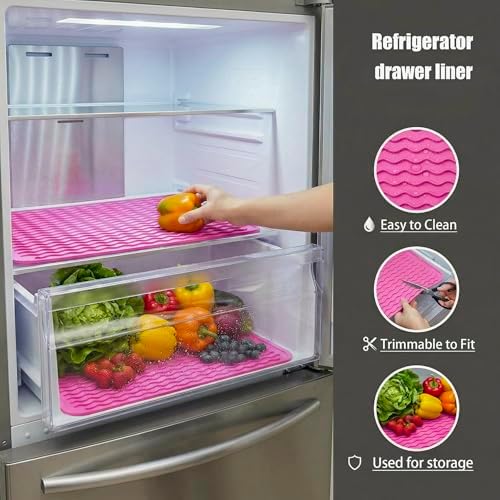 MicoYang Silicone Dish Drying Mat — Quick-Dry Ridges Counter & Sink Pad, Heat-Resistant Trivet to 450°F, Non-Slip & Dishwasher Safe, Roll-Up Storage, 18 Colors & 9 Sizes (Rose, 16"×12") - Image 4