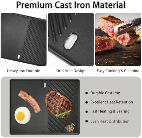 Hisencn 17 Inches Grill Grate and Griddle for Nexgrill Replacement Parts - Image 4