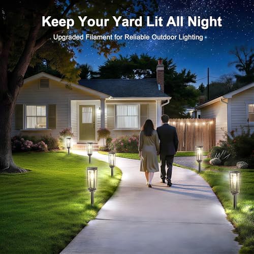 JEJOT Solar Pathway Lights Outdoor Waterproof, 4 Pack Solar Walkway Lights - Image 2