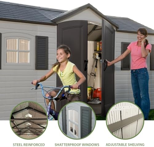 Lifetime 6446 Outdoor Storage Shed, 8 x 15 Foot, Desert Sand - Image 3