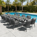 LayinSun 14 Pieces Outdoor Patio Dining Set, Aluminium Rectangular Dining Table and Wicker Rattan Chairs Set for Outside Backyard, Poolside by LayinSun