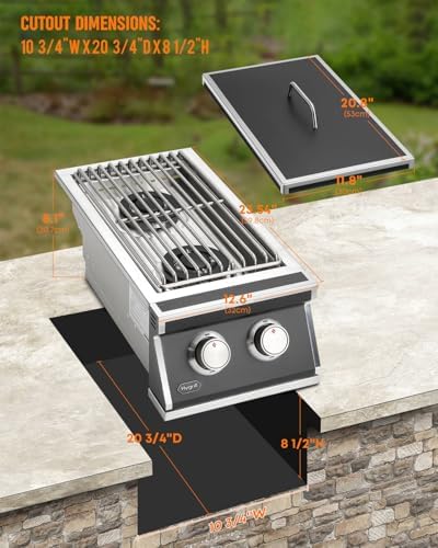 Hygrill Double Grilling Side Burners Liquid Propane Burners for Outdoor BBQ - Image 2