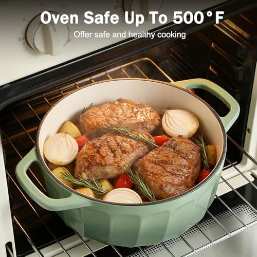 Enameled Cast Iron Dutch Oven Pot with Lid, 6 QT Large Dutch Oven - Image 3
