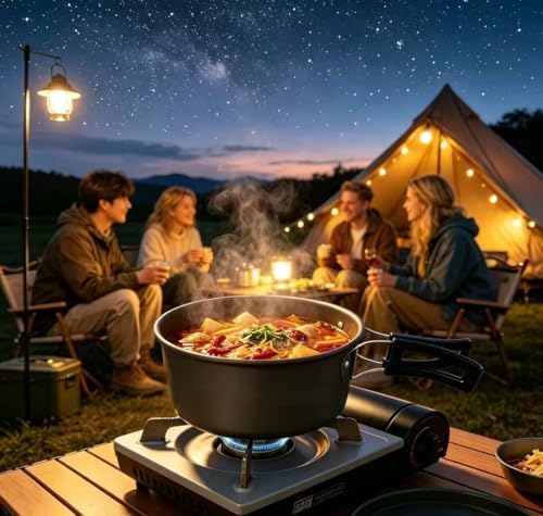 2.1Qt Camping Pot Hard Anodized Aluminum Lightweight Folding Handle - Image 6