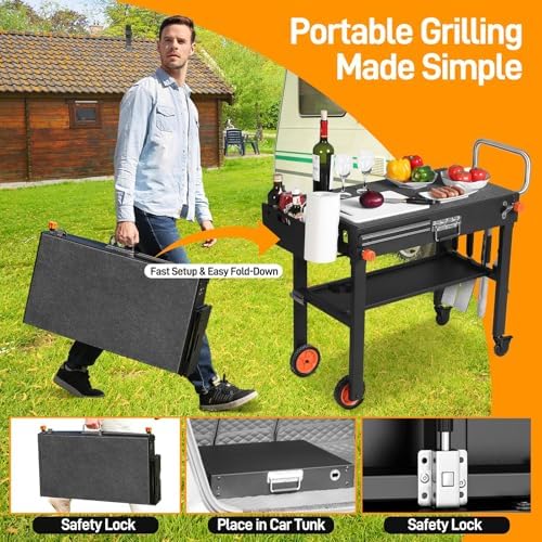 Grill Table with Cover For Blackstone Griddle 22 and 17 Inch - Image 5