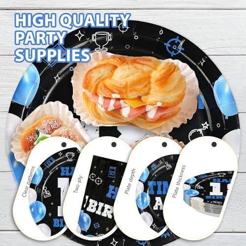 96Pcs Blue and Black 18th Birthday Decorations for Boys Serves 24 - Image 6