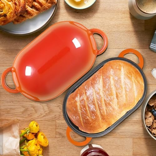 2.5 QT Enameled Cast Iron Sourdough Bread Oven, Loaf Pan with Lid - Image 6