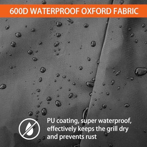 Replacement Traeger BAC776 Woodridge Pro and Woodridge Elite Pellet Grills, 600D Polyester Outdoor Heavy Duty Waterproof Full-Length All Weather Grill Cover Accessory- 69 in - Image 4