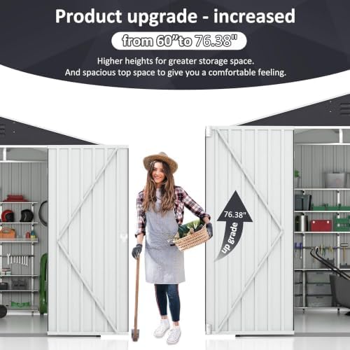 AirWire 8x8 FT Outdoor Storage Shed Gray - Image 2