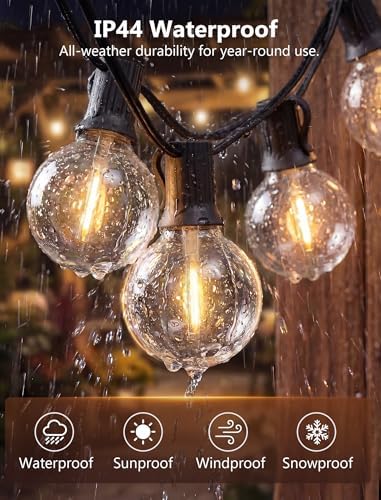 25Ft G40 LED Outdoor String Lights Waterproof with 27 Shatterproof Bulbs - Image 3