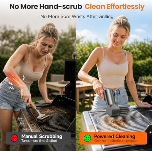 Electric Grill Brush, Cordless 3-Speed BBQ Cleaning Tool - Image 4