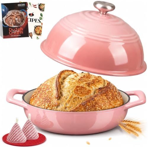 Overmont Enameled Cast Iron Dutch Oven, 6QT Bread Oven with Dome Lid Recipe by Overmont