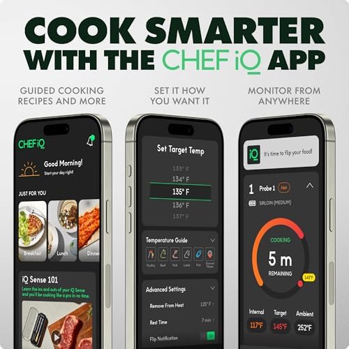CHEF iQ Sense | Smart Wireless Meat Thermometer | Ultra-Thin Probe | WiFi Unlimited Range | 1000°F Heat Safe | 5 Sensors | BBQ, Grill, Oven, Smoker, Air Fryer | Gen3 - Image 3