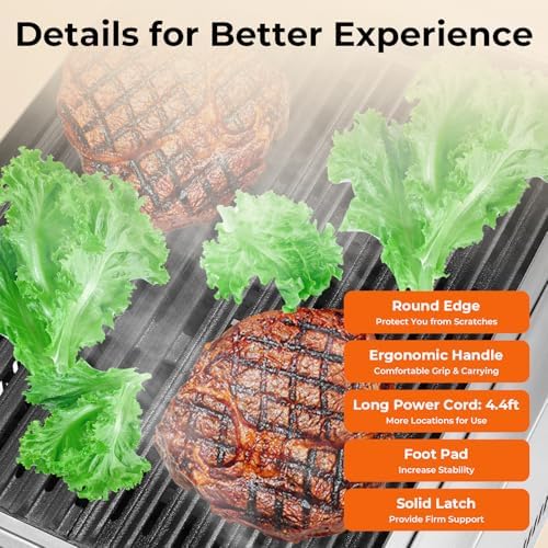 21" Gas Grill, 60TU/hr Commercial Countertop Gas Grill 2 Burner Gas Propane Flattop BBQ Stove Natural/Propane gas Radiant Char Broiler Grill with Adjustable Temperature for Garden Patio - Image 5