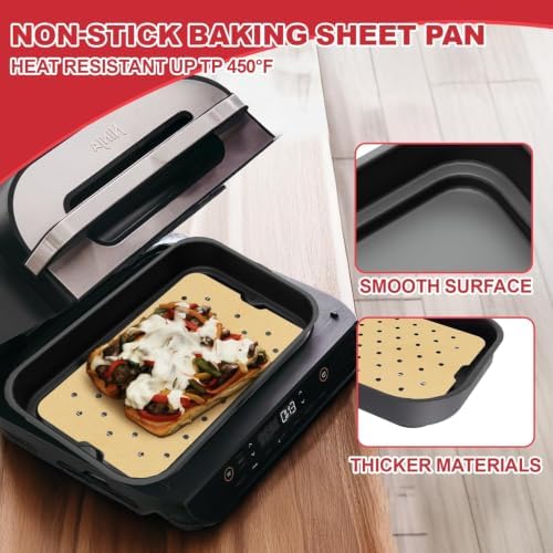 Cooking Pot and Combo Crisper Basket for Ninja Foodi FG551 DG551 DG651 Smart XL 6-in-1 Indoor Grill, Non Stick Air Frying Basket & Griddle Pan with 100 Pack Air Fryer Liners - Image 3