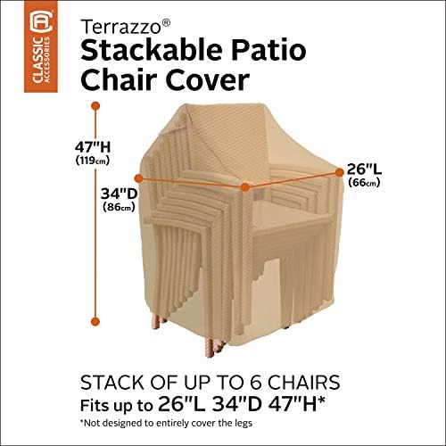 Classic Accessories Terrazzo Water-Resistant 26 Inch Stackable Patio Chair Cover, Outdoor Chair Covers - Image 2