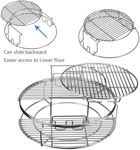 Multi-Level Cooking Grate System for BGE, Big Green Egg Large, Char-Griller AKORN, Kamado Joe Classic 18" Charcoal Grill - Image 4