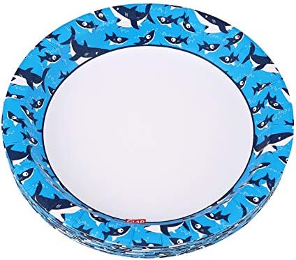 Glad for Kids Disposable Paper Plates, Sharks, 8.5 Inch, 20 Count, 3-Pack - Image 7