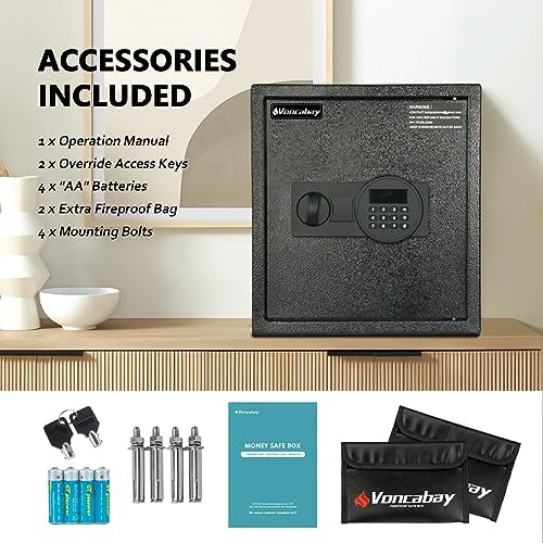 Voncabay Money Safe Box for Home with Digital Keypad, 1.5 Cu. Ft., Black - Image 5