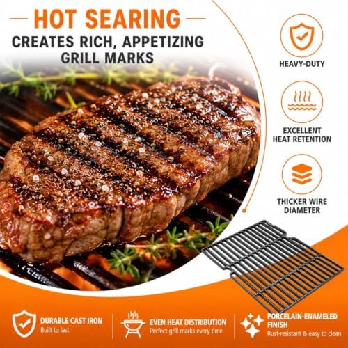 Hisencn Porcelain-Enameled Grill Grates for Char-Broil Advantage, 3-Pack - Image 3