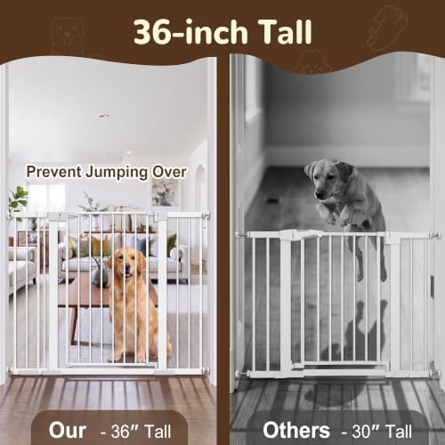 36” Tall Pet Gate with Door 29.7-48.8” Wide Adjustable Baby Gate - Image 2