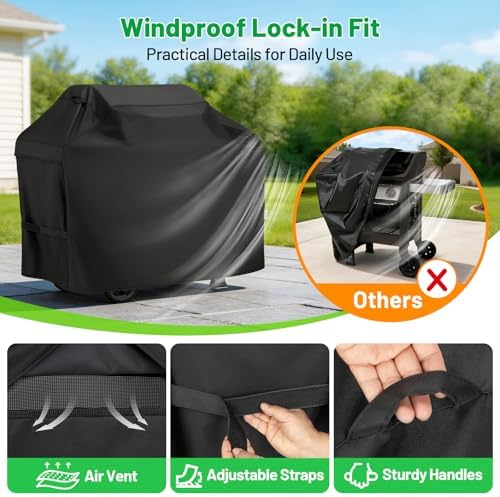 Heavy Duty Waterproof BBQ Gas Grill Cover for Outdoor, 60 Inch - Image 5