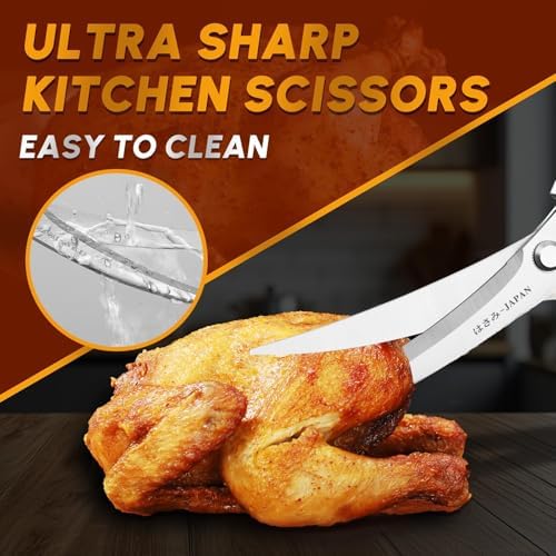 Huusk Kitchen Scissors and Cooking Tong, Kitchen Shears Set All Purpose - Image 3