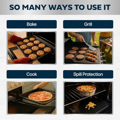 Cooks Innovations Non-Stick Oven Protector Mat - Heavy Duty Nonstick Oven Rack Liners to Protect Convection, Electric, Gas, & Microwave Ovens - BPA & PFOA Free Heat Resistant Baking Mat - Image 6