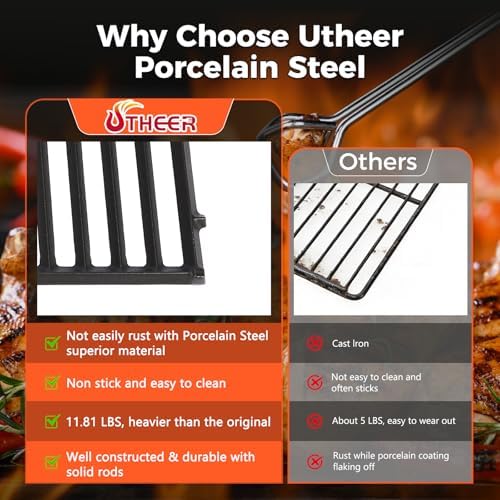 Utheer Spirit 400 2025+ Grill Grates, 17.5 Inch Porcelain Cast Iron - Image 5
