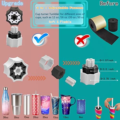 LFSUM 2X Double Cup Turner for Crafts Tumbler,Cup Turners for Tumblers, Cup Spinner Machine Kit,Tumbler Spinner for Epoxy,Glitter Epoxy Tumblers (Rose Gold) - Image 4