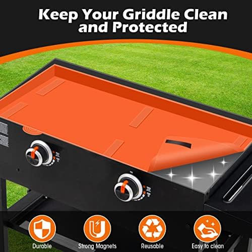 Blackstone 28" Griddle Mat Silicone with Magnetic Protective Cover - Orange - Image 3