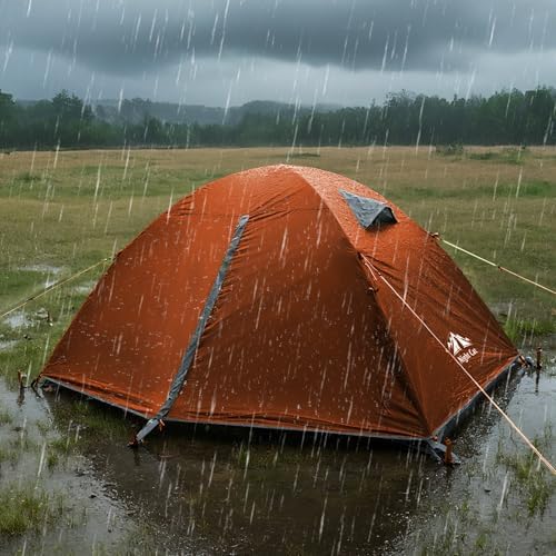 Night Cat 2-Persons Backpacking Tent: Waterproof Lightweight Camping Tent for Two People Hiking Outdoor Mountain with Aluminum Poles and Rainfly Green - Image 3