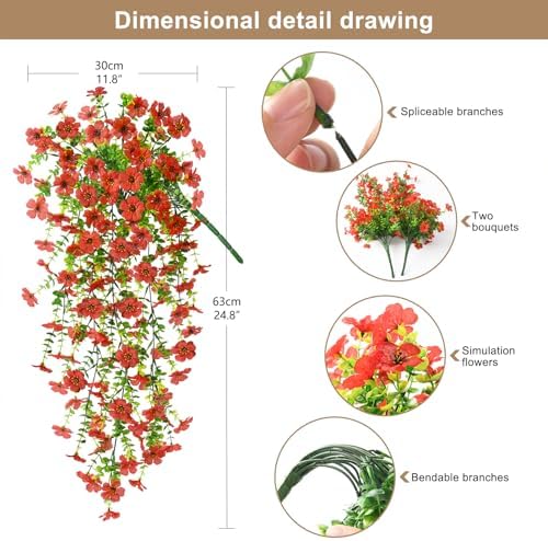 ZFProcess Artificial Fall Mums Fake Flowers Plants for Outdoor Home Decor - Image 2