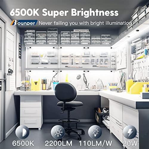 BBOUNDER 4Pack 2FT LED Shop Light, 65000K, 2200LM, Linkable for Garage - Image 2