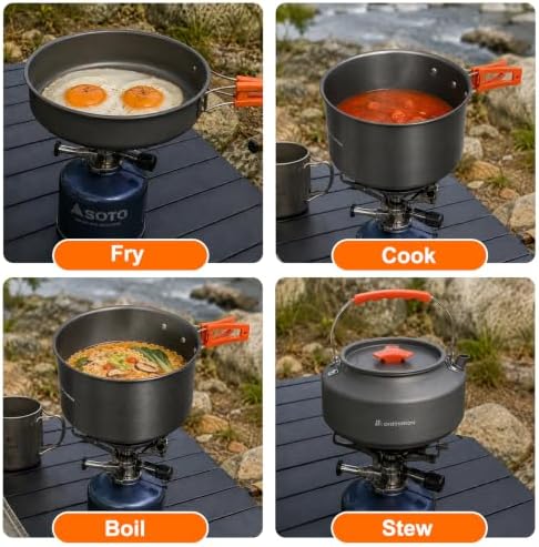 34PC Camping Cookware Set for 5-7, 2 Pots, Frying Pan & Kettle - Image 4