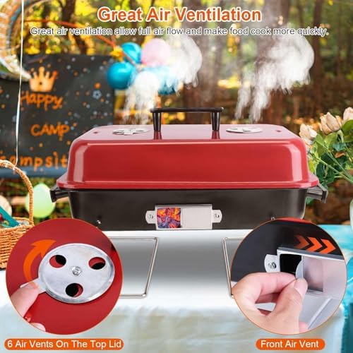 Portable Charcoal Grill for Outdoor Cooking Small Tabletop BBQ Grill - Image 6