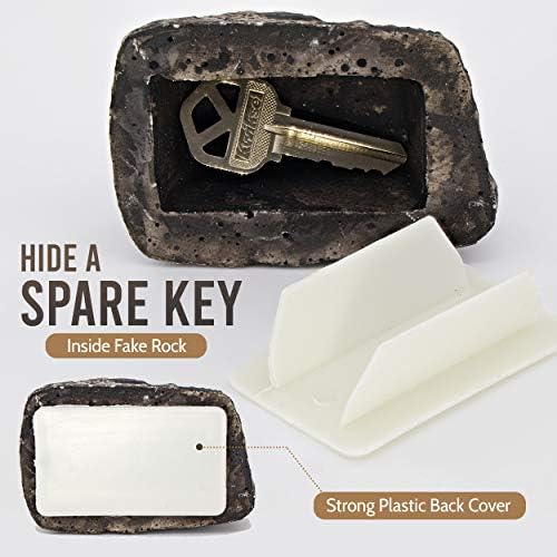 Hide a Key Outside Fake Rock - Looks & Feels like Real Stone - Safe for Outdoor Garden or Yard, Spare Key Storage, Weatherproof Key Holder, Blends with Landscaping by Rampro - Image 3