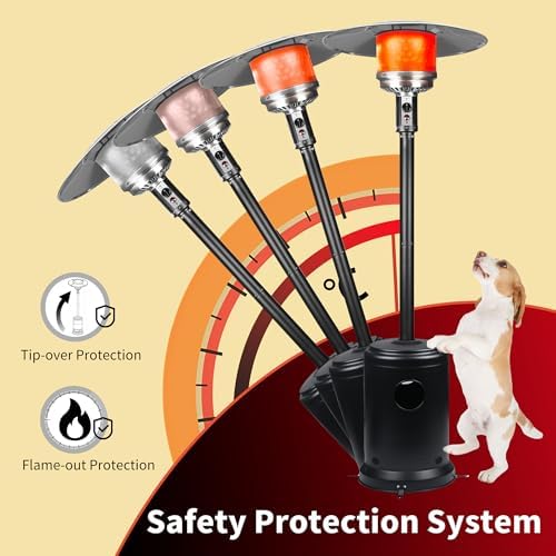 Ignovate 50,000 BTU Max Outdoor Propane Patio Heater with Wheels – Durable Powder-Coated Steel Gas Heater with Easy Ignition & Safety Shut-Off for Patio, Backyard, Garden, Restaurant - Image 4