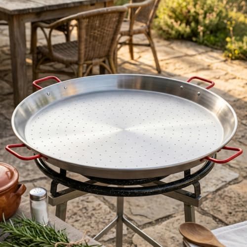 Magefesa 36" Carbon Steel Paella Pan – 91 cm - 37 Servings, Durable & Lightweight with Dimpled Surface, Ideal for Outdoor Cooking & Traditional Valencian Paella - Image 2