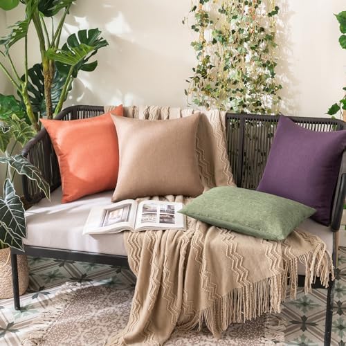 MIULEE Decorative Outdoor Pillow Covers Lumbar Waterproof 12x20 Gray Green - Image 4