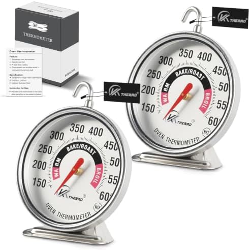 Oven Thermometer 2.75-Inch Large Dial, 150-600°F, NSF, Hook & Stand 2‑Pack by Unknown